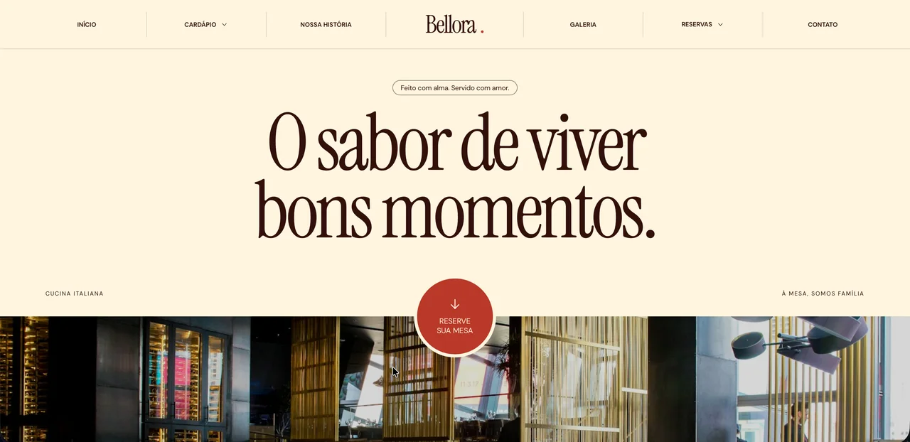 Página inicial de Bellora